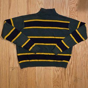 Green Striped Turtleneck Sweater - Brandy Melville